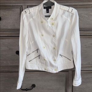 INC White Double-Breasted Women's Jacket